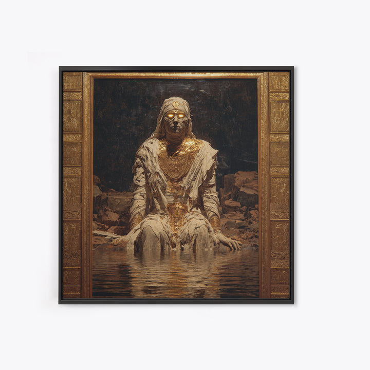 The Mummy Pharaoh, Symbolist Gothic Landscape, Square Wall Art, Macabre Wall Art, Canvas Print, Halloween Wall Art, Gothic Home Decor