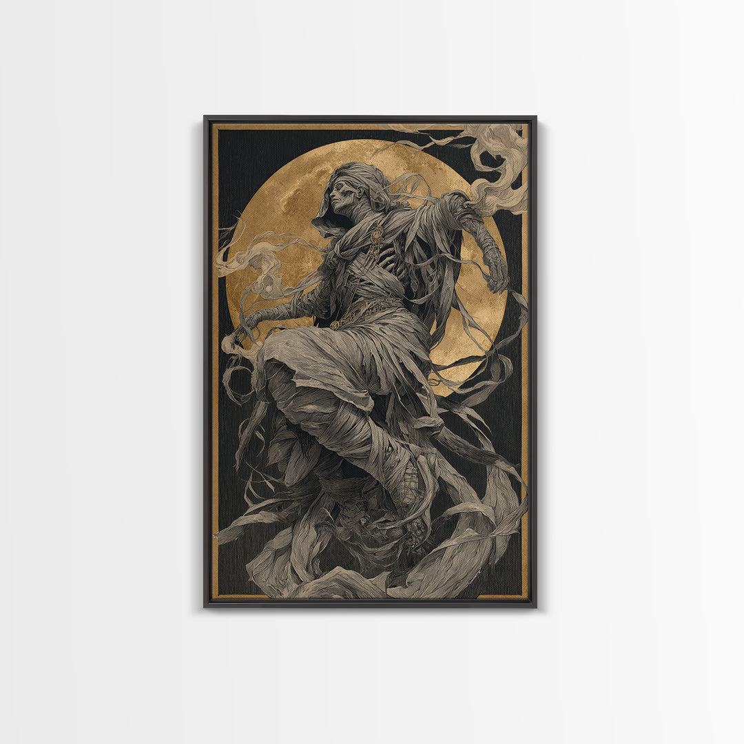 The Mummy Pharaoh, Decadent Gothic Art, Vertical Wall Art, Gothic Horror Wall Art, Canvas Print, Halloween Wall Art