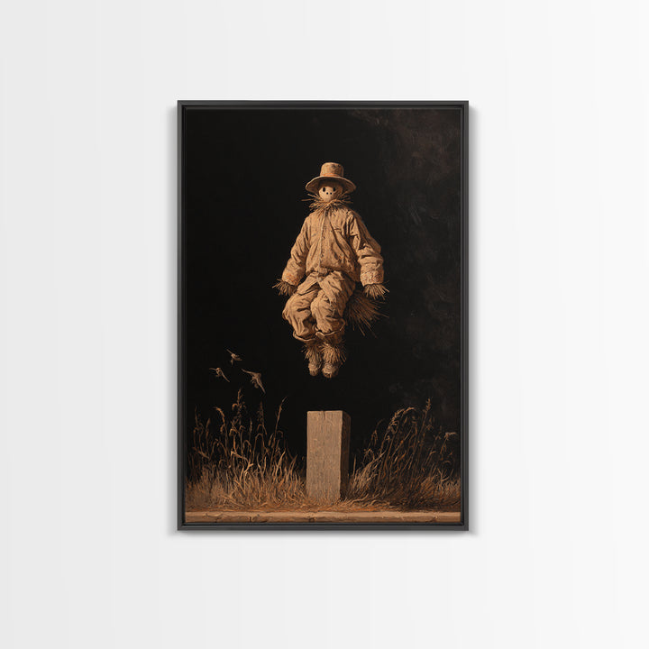 The Living Scarecrow, Dark Romantic Horror Art, Vertical Wall Art, Macabre Wall Art, Framed Canvas Print, Halloween Wall Art