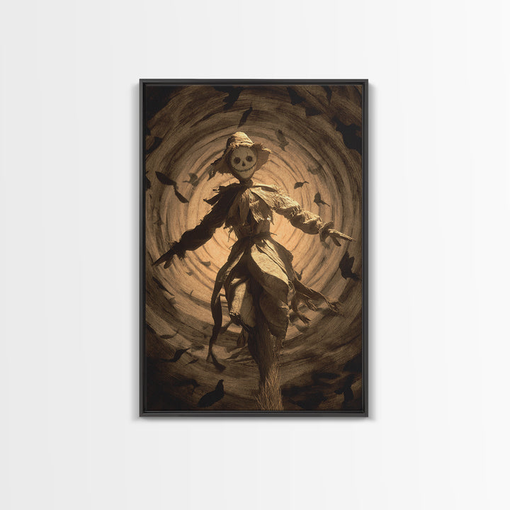 The Living Scarecrow, Gothic Nightmare Art, Vertical Wall Art, Dark Halloween Decor, Canvas Print, Halloween Wall Art