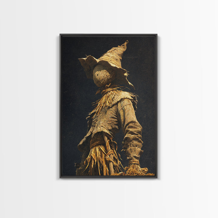 The Living Scarecrow, Ornate Symbolist Art, Vertical Wall Art, Dark Halloween Decor, Canvas Print, Halloween Wall Art
