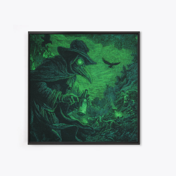 The Plague Doctor, Baroque Witchcraft Art, Square Wall Art, Gothic Horror Wall Art, Canvas Print, Halloween Wall Art, Spooky Wall Decor