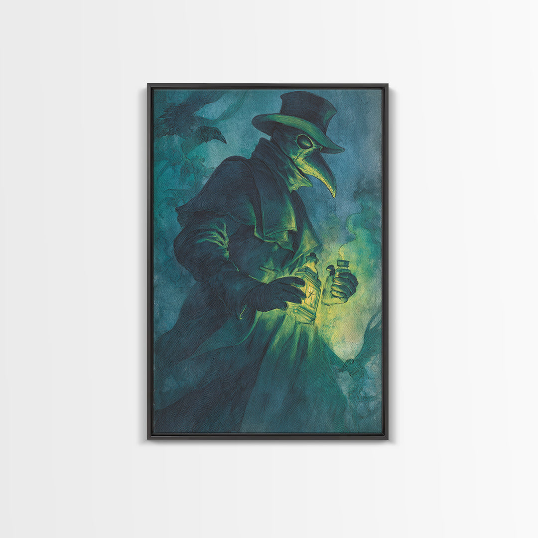 The Plague Doctor, Decadent Gothic Art, Vertical Wall Art, Gothic Horror Wall Art, Canvas Print, Halloween Wall Art, Macabre Wall Art