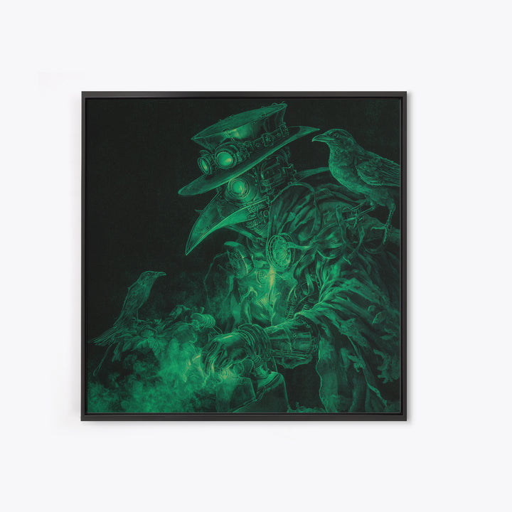 The Plague Doctor, Biomechanical Horror Art, Square Wall Art, Dark Halloween Decor, Canvas Print, Halloween Wall Art, Gothic Home Decor