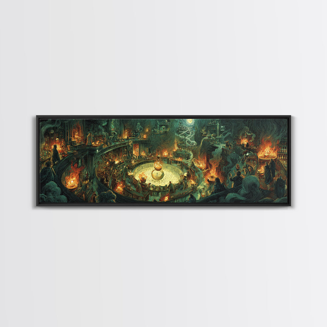 The Mad Alchemist, Apocalyptic Romantic Art, Extra Wide Wall Art, Dark Fantasy Wall Art, Canvas Print, Halloween Wall Art, Halloween Decor