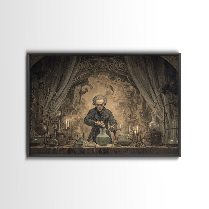 The Mad Alchemist, Expressionist Nightmare Art, Landscape Wall Art, Gothic Horror Wall Art, Canvas Print, Halloween Wall Art