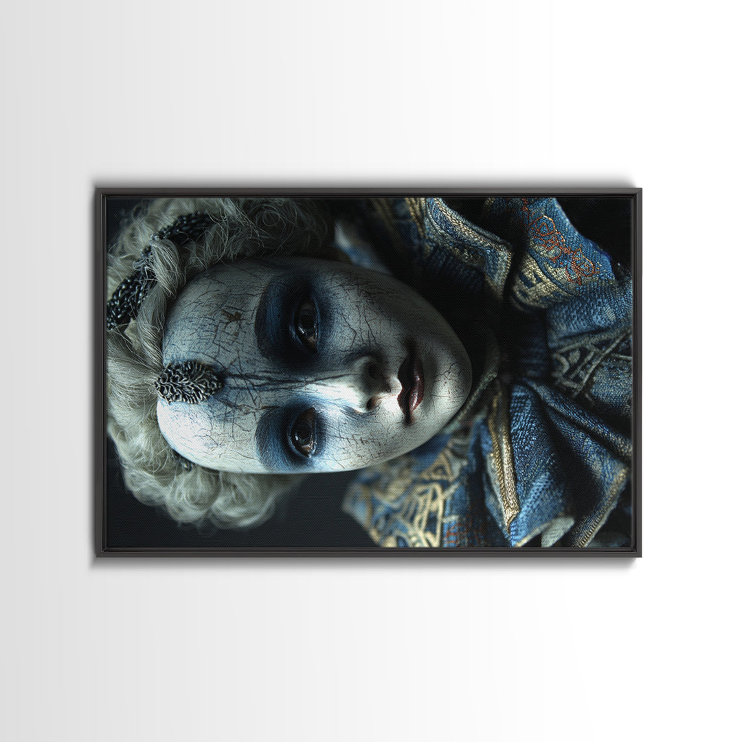 The Haunted Porcelain Doll, Stained Glass Gothic Art, Landscape Wall Art, Gothic Horror Wall Art, Canvas Print, Halloween Wall Art