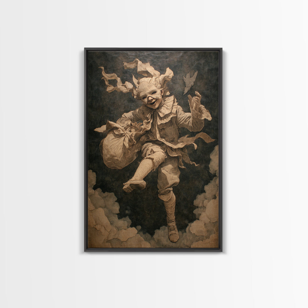 The Masked Candy Collector, Gothic Nightmare Art, Vertical Wall Art, Gothic Horror Wall Art, Canvas Print, Halloween Wall Art