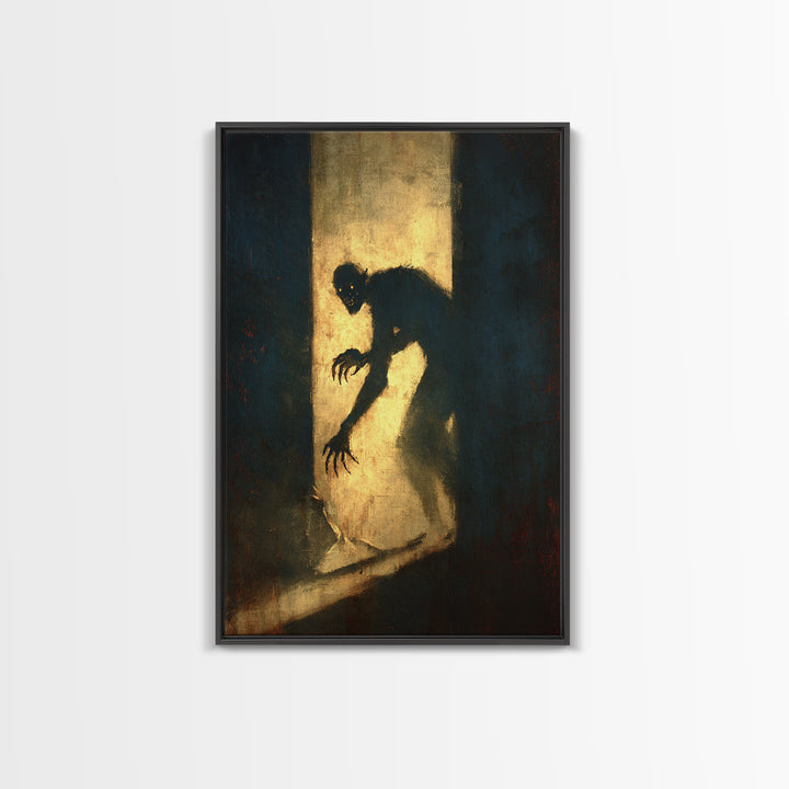 The Shadow Person, Gothic Nightmare Art, Vertical Wall Art, Dark Halloween Decor, Canvas Print, Halloween Wall Art, Statement Wall Art