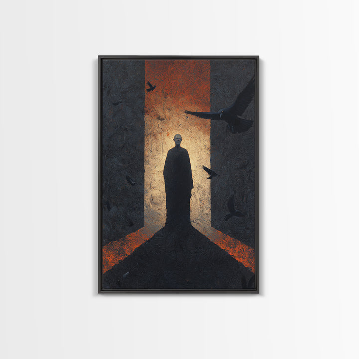The Shadow Person, Visionary Gothic Art, Vertical Wall Art, Dark Fantasy Wall Art, Canvas Print, Halloween Wall Art, Spooky Wall Decor