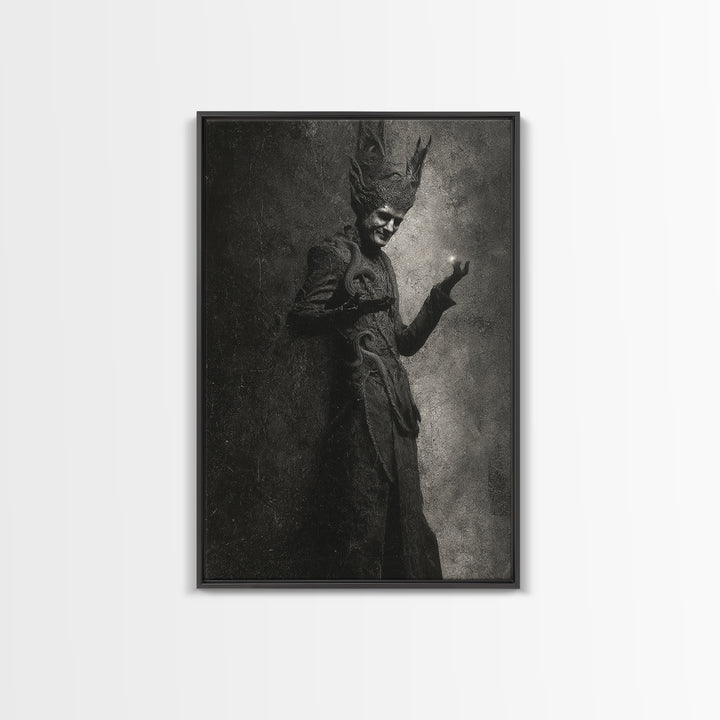 The Shadow Person, Dark Symbolist Art, Vertical Wall Art, Dark Halloween Decor, Canvas Print, Halloween Wall Art