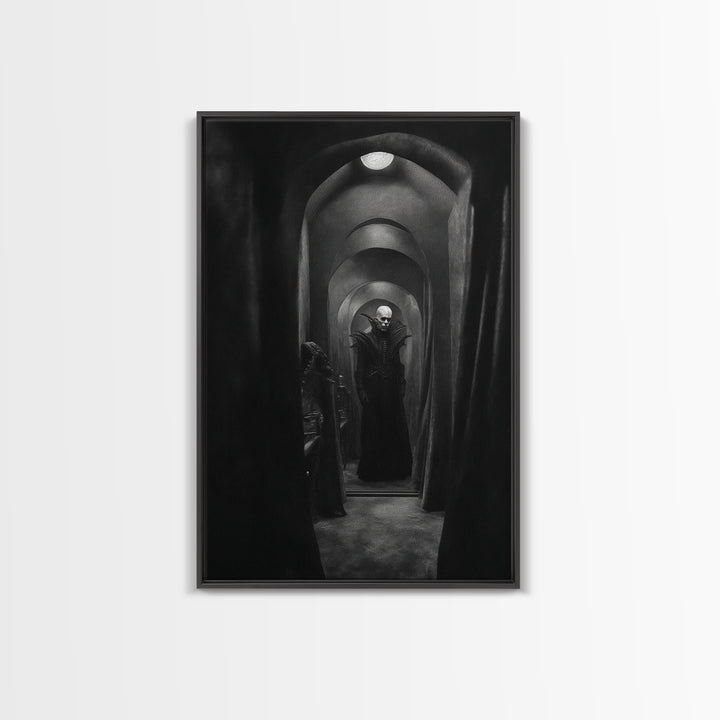 The Shadow Person, Biomechanical Horror Art, Vertical Wall Art, Dark Halloween Decor, Canvas Print, Halloween Wall Art, Seasonal Home Decor