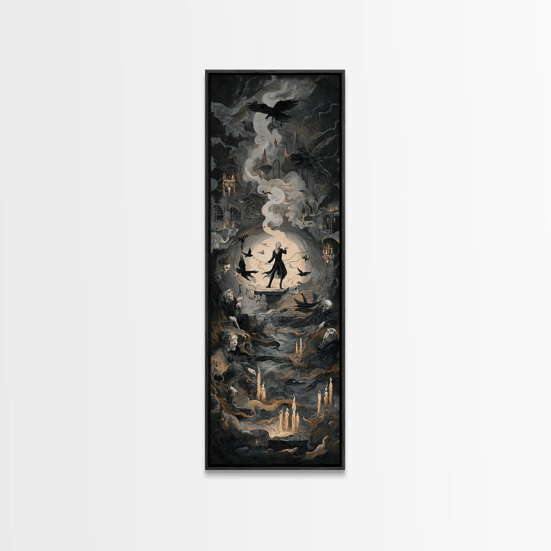 The Banshee Singer, Gothic Nightmare Art, Tall Narrow Wall Art, Gothic Horror Wall Art, Canvas Print, Halloween Wall Art