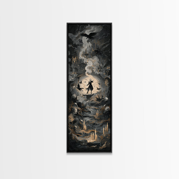 The Banshee Singer, Gothic Nightmare Art, Tall Narrow Wall Art, Gothic Horror Wall Art, Canvas Print, Halloween Wall Art