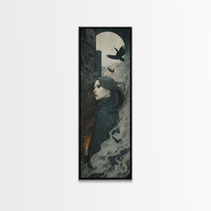 The Banshee Singer, Visionary Gothic Art, Tall Narrow Wall Art, Dark Fantasy Wall Art, Canvas Print, Halloween Wall Art