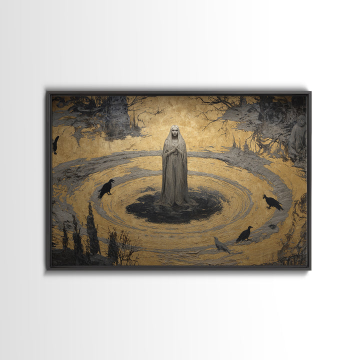 The Banshee Singer, Symbolist Gothic Landscape, Landscape Wall Art, Dark Halloween Decor, Canvas Print, Halloween Wall Art