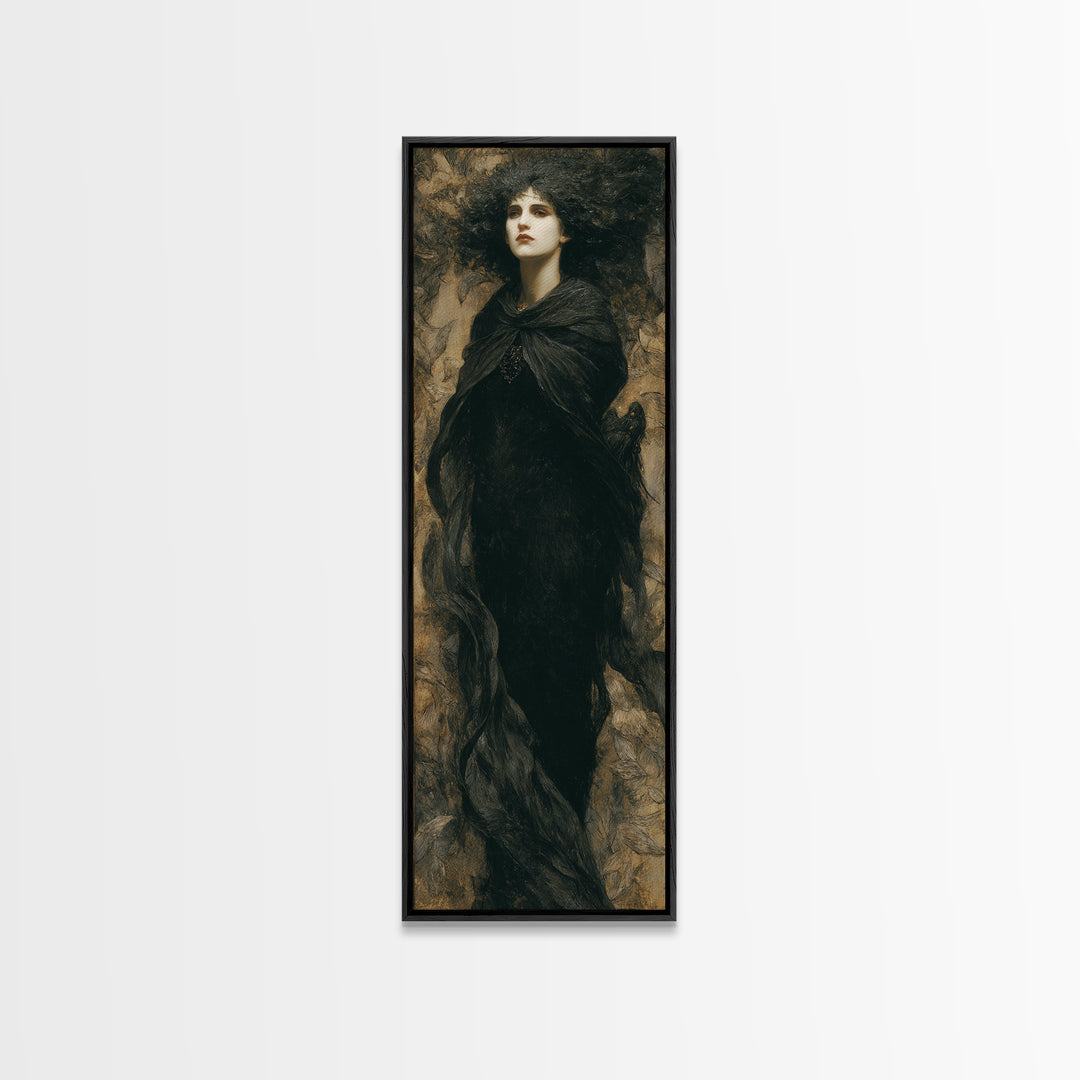 The Banshee Singer, Dark Symbolist Art, Tall Narrow Wall Art, Macabre Wall Art, Framed Canvas Print, Halloween Wall Art