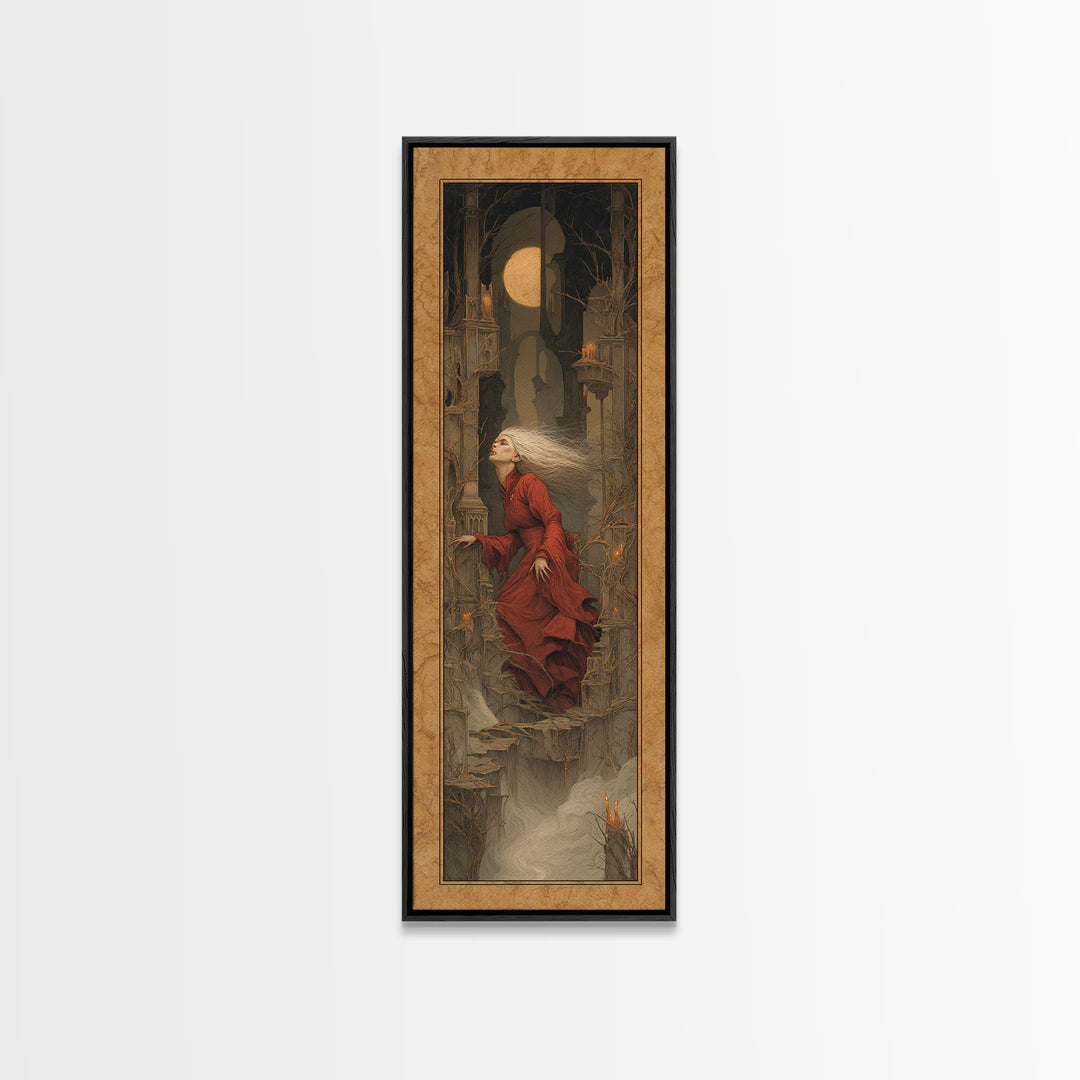 The Banshee Singer, Surreal Apocalyptic Art, Tall Narrow Wall Art, Gothic Horror Wall Art, Canvas Print, Halloween Wall Art