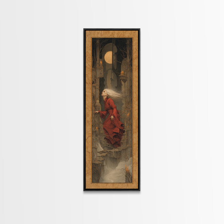 The Banshee Singer, Surreal Apocalyptic Art, Tall Narrow Wall Art, Gothic Horror Wall Art, Canvas Print, Halloween Wall Art