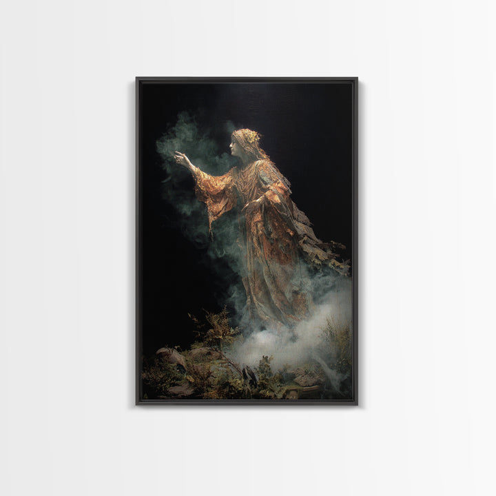 The Tattered Wraith, Ornate Symbolist Art, Vertical Wall Art, Gothic Horror Wall Art, Canvas Print, Halloween Wall Art