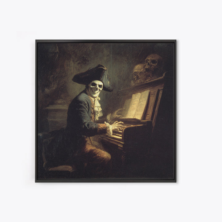 The Phantom Organist, Baroque Witchcraft Art, Square Wall Art, Dark Halloween Decor, Canvas Print, Halloween Wall Art, Spooky Wall Decor