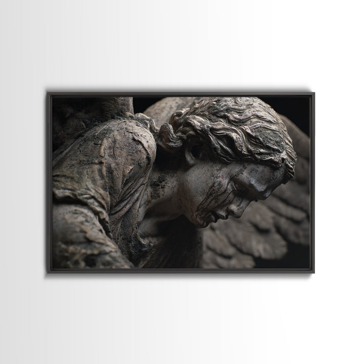 The Weeping Cemetery Angel, Dark Renaissance Art, Landscape Wall Art, Gothic Horror Wall Art, Canvas Print, Halloween Wall Art
