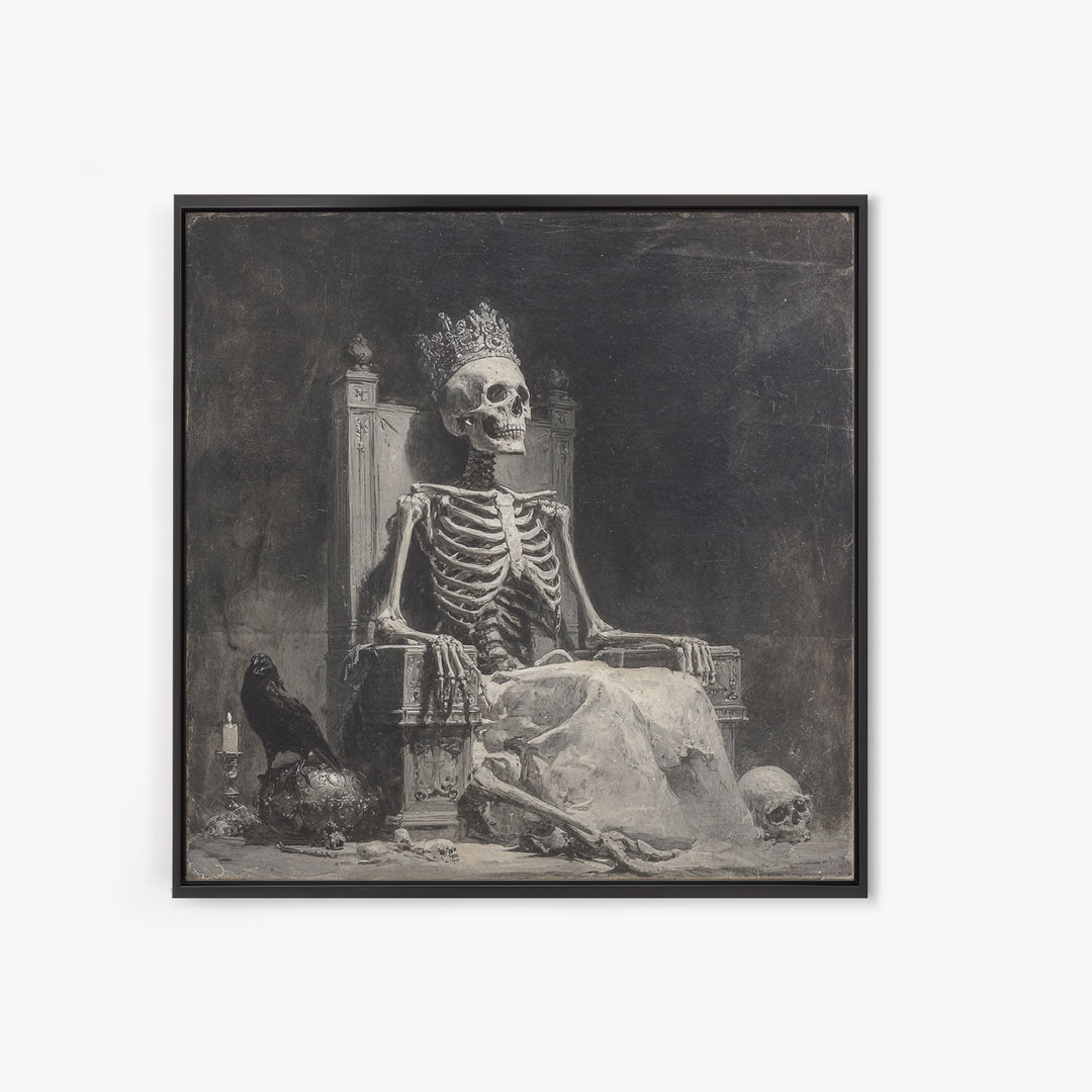 The Bone Queen, Symbolist Dream Art, Square Wall Art, Macabre Wall Art, Canvas Print, Halloween Wall Art, Horror Wall Art