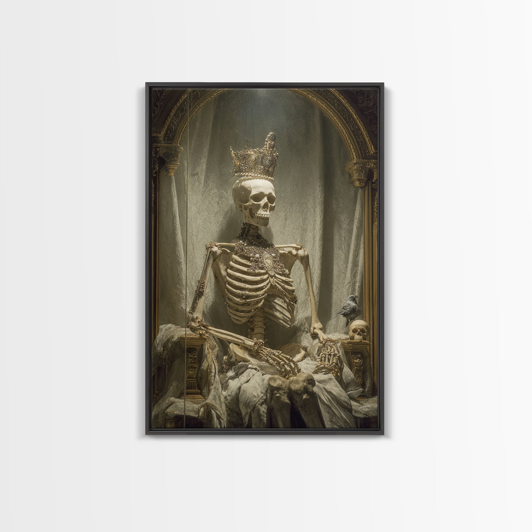 The Bone Queen, Decadent Gothic Art, Vertical Wall Art, Gothic Horror Wall Art, Canvas Print, Halloween Wall Art, Dark Fantasy Art