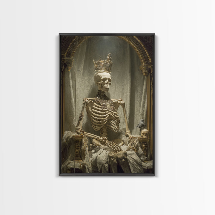 The Bone Queen, Decadent Gothic Art, Vertical Wall Art, Gothic Horror Wall Art, Canvas Print, Halloween Wall Art, Dark Fantasy Art