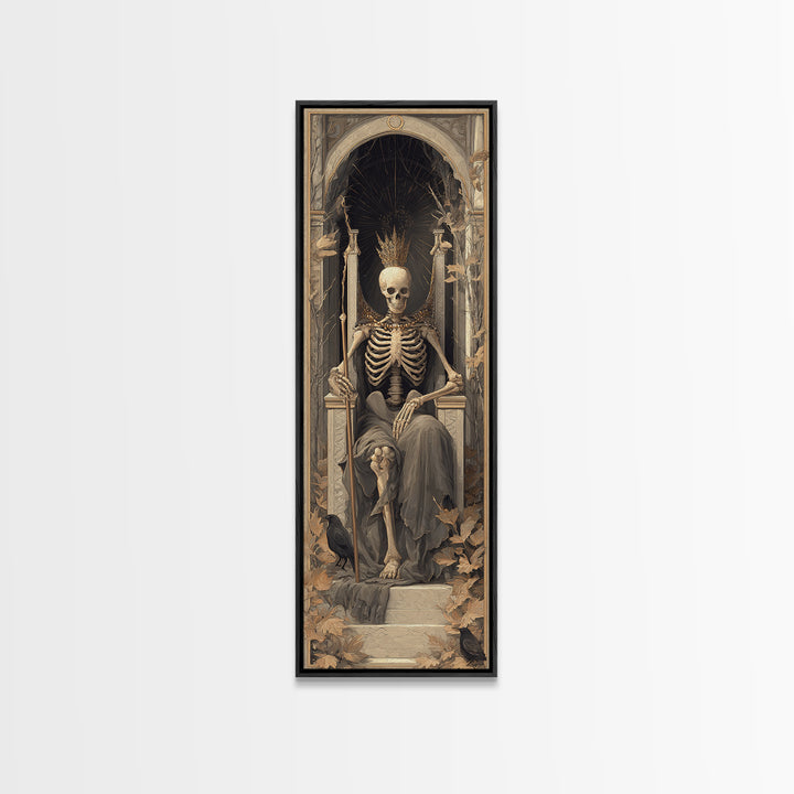 The Bone Queen, Surreal Apocalyptic Art, Tall Narrow Wall Art, Macabre Wall Art, Canvas Print, Halloween Wall Art, Halloween Decor
