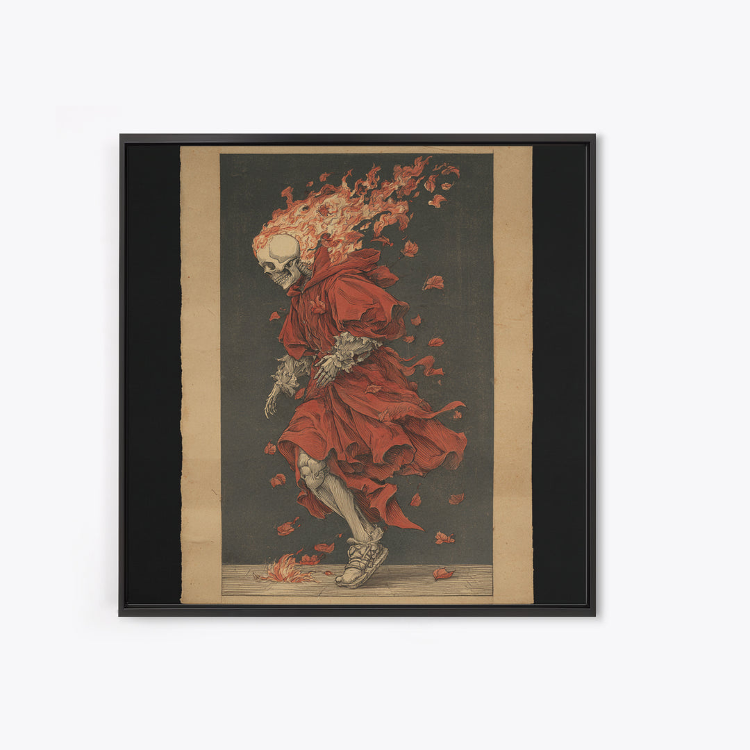 The Candlewax Man, Danse Macabre Art, Square Wall Art, Dark Halloween Decor, Framed Canvas Print, Halloween Wall Art