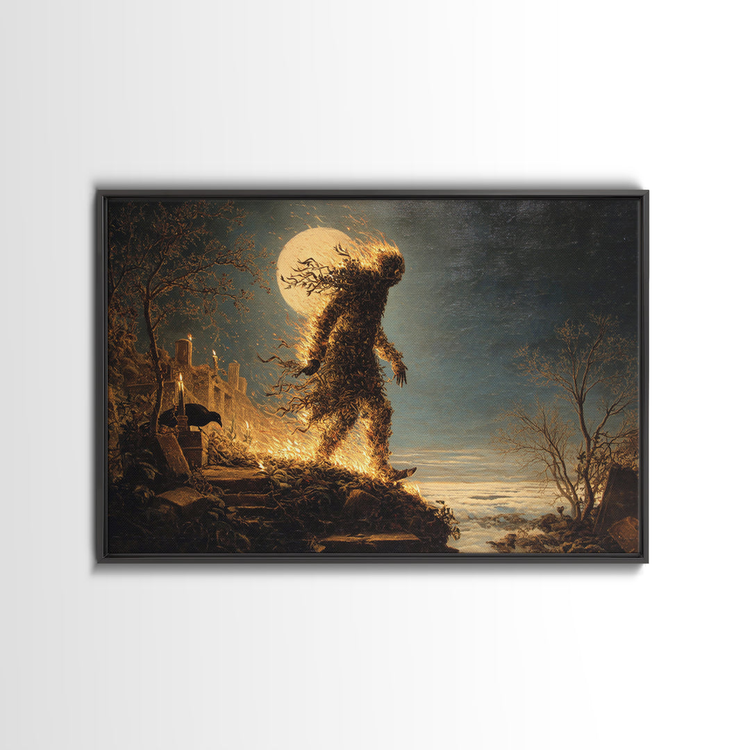The Candlewax Man, Romantic Gothic Landscape, Landscape Wall Art, Macabre Wall Art, Framed Canvas Print, Halloween Wall Art