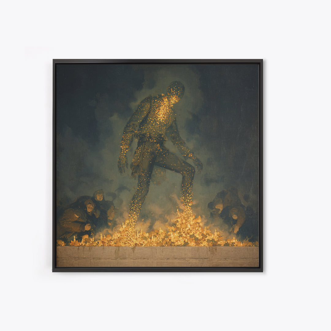 The Candlewax Man, Dark Symbolist Art, Square Wall Art, Macabre Wall Art, Canvas Print, Halloween Wall Art, Halloween Decor
