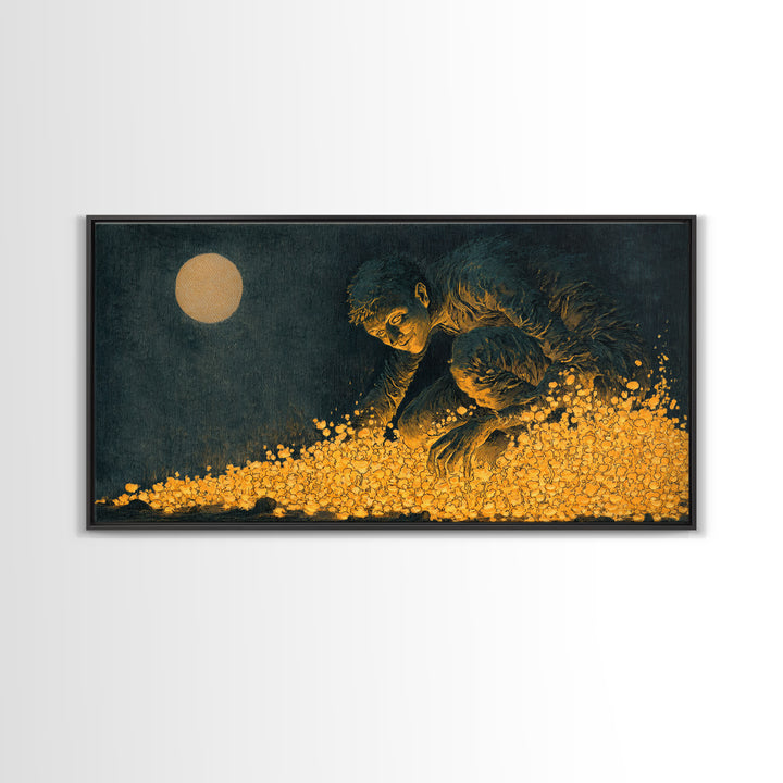 The Candlewax Man, Expressionist Nightmare Art, Wide Panoramic Art, Dark Halloween Decor, Canvas Print, Halloween Wall Art