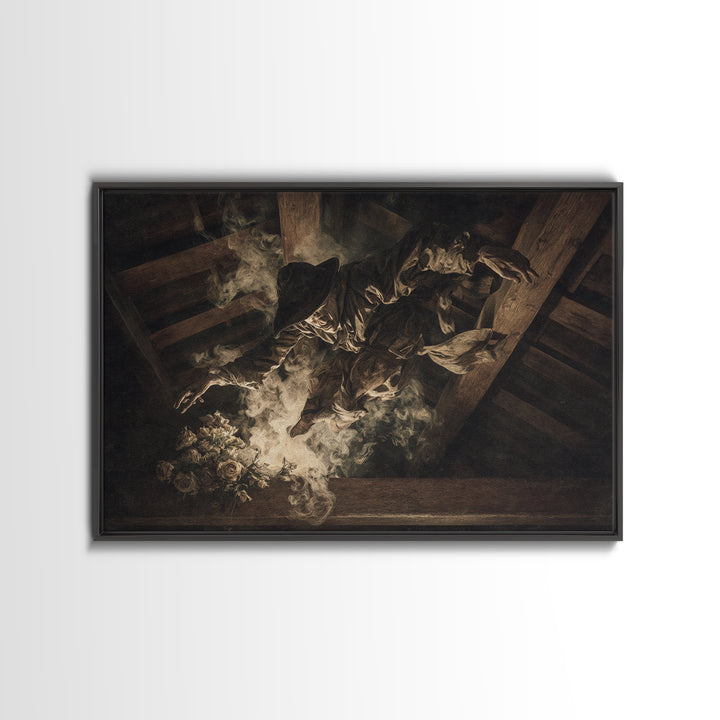 The Attic Whisperer, Dark Renaissance Art, Landscape Wall Art, Macabre Wall Art, Canvas Print, Halloween Wall Art