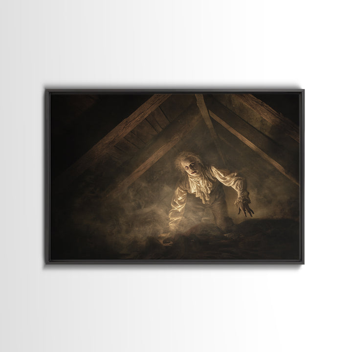 The Attic Whisperer, Gothic Nightmare Art, Landscape Wall Art, Gothic Horror Wall Art, Canvas Print, Halloween Wall Art