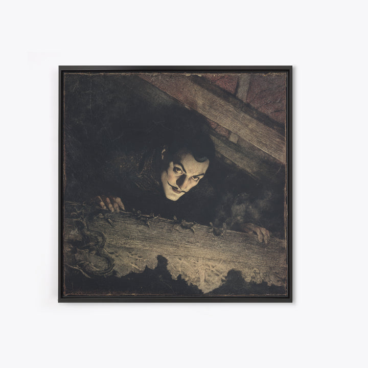 The Attic Whisperer, Dark Symbolist Art, Square Wall Art, Gothic Horror Wall Art, Canvas Print, Halloween Wall Art