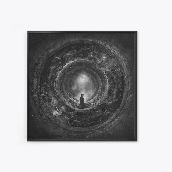 The Attic Whisperer, Biomechanical Horror Art, Square Wall Art, Dark Halloween Decor, Canvas Print, Halloween Wall Art, Statement Wall Art