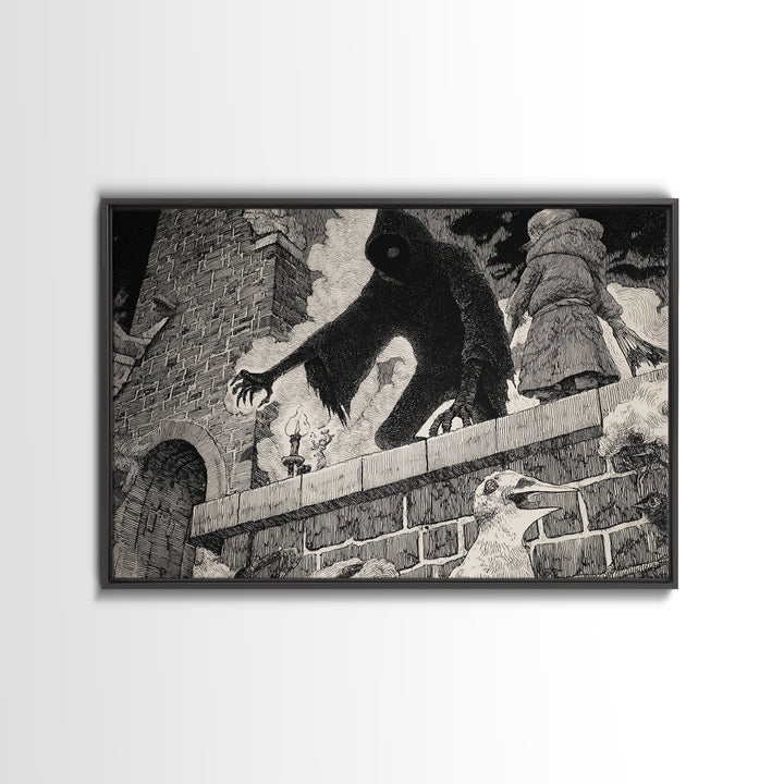 The Chimney Phantom, Victorian Macabre Art, Landscape Wall Art, Gothic Horror Wall Art, Canvas Print, Halloween Wall Art