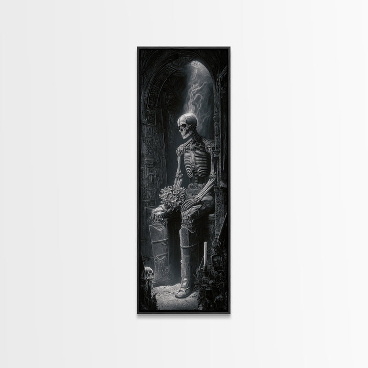 The Ghostly Groom, Biomechanical Horror Art, Tall Narrow Wall Art, Gothic Horror Wall Art, Canvas Print, Halloween Wall Art