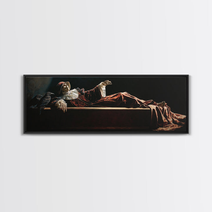 The Coffin Sleeper, Danse Macabre Art, Extra Wide Wall Art, Dark Fantasy Wall Art, Framed Canvas Print, Dark Fantasy Art