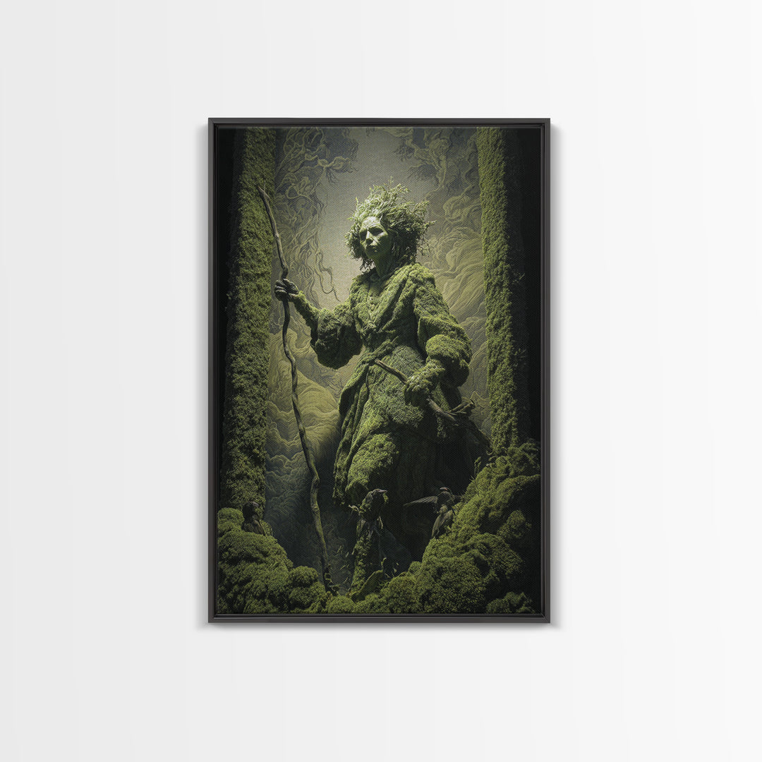 The Swamp Witch, Visionary Gothic Art, Vertical Wall Art, Dark Fantasy Wall Art, Canvas Print, Halloween Wall Art, Macabre Wall Art