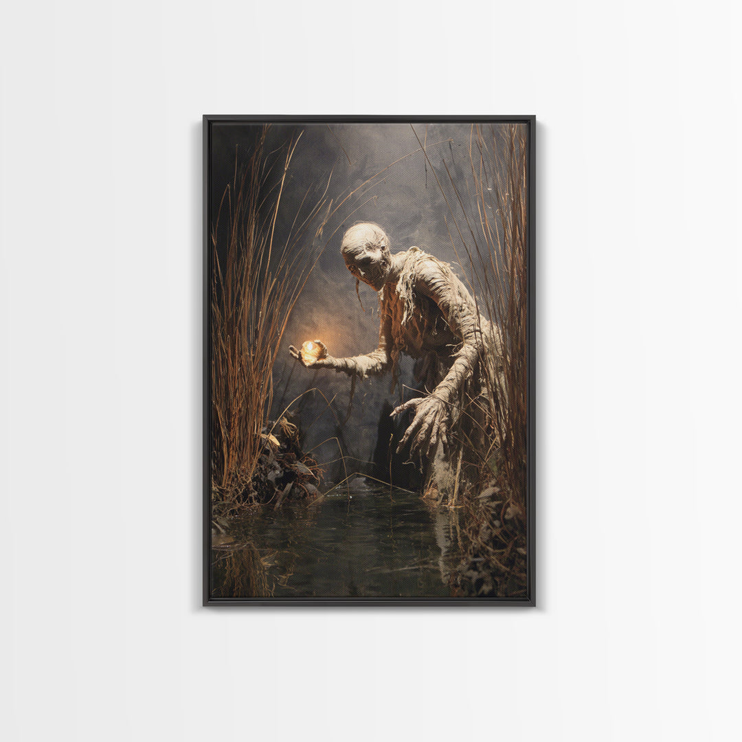 The Bog Mummy, Dark Renaissance Art, Vertical Wall Art, Dark Fantasy Wall Art, Canvas Print, Halloween Wall Art, Dark Fantasy Art