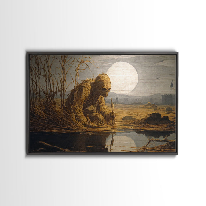 The Bog Mummy, Romantic Gothic Landscape, Landscape Wall Art, Gothic Horror Wall Art, Framed Canvas Print, Halloween Wall Art