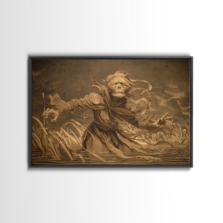 The Bog Mummy, Expressionist Gothic Art, Landscape Wall Art, Dark Halloween Decor, Canvas Print, Halloween Wall Art, Collectible Wall Decor