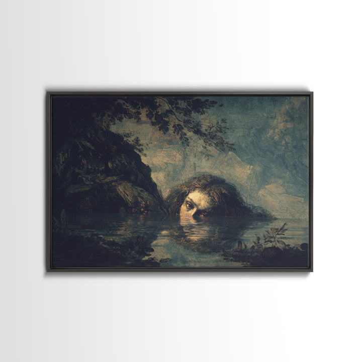 The Lake Phantom, Baroque Witchcraft Art, Landscape Wall Art, Gothic Horror Wall Art, Canvas Print, Halloween Wall Art