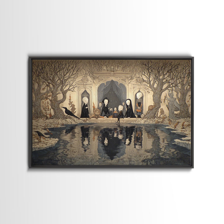 The Lake Phantom, Victorian Macabre Art, Landscape Wall Art, Gothic Horror Wall Art, Canvas Print, Halloween Wall Art, Dark Fantasy Art