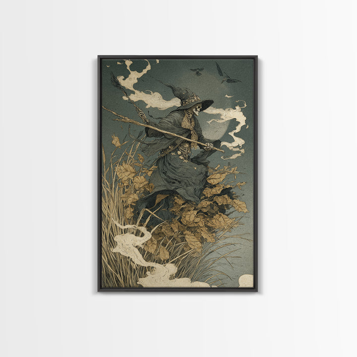 The Salt-Marsh Witch, Decadent Gothic Art, Vertical Wall Art, Dark Halloween Decor, Canvas Print, Halloween Wall Art, Horror Wall Art