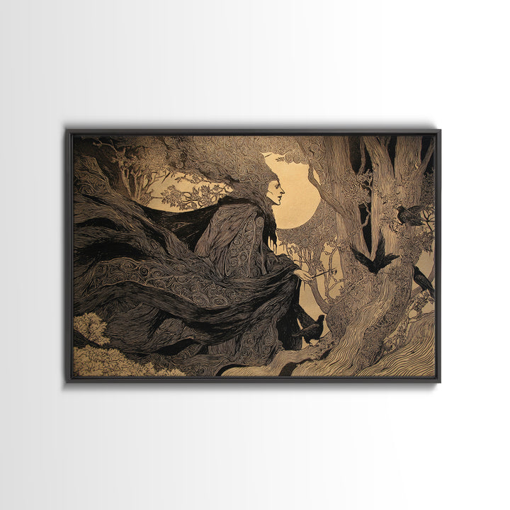 The Stone-Circle Spirit, Victorian Macabre Art, Landscape Wall Art, Gothic Horror Wall Art, Canvas Print, Halloween Wall Art