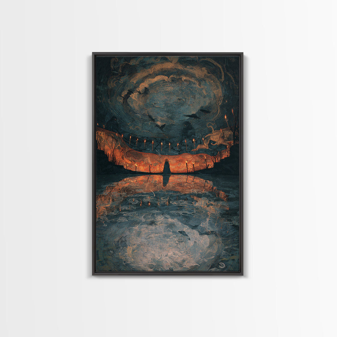 The Cave Oracle, Expressionist Gothic Art, Vertical Wall Art, Gothic Horror Wall Art, Canvas Print, Halloween Wall Art